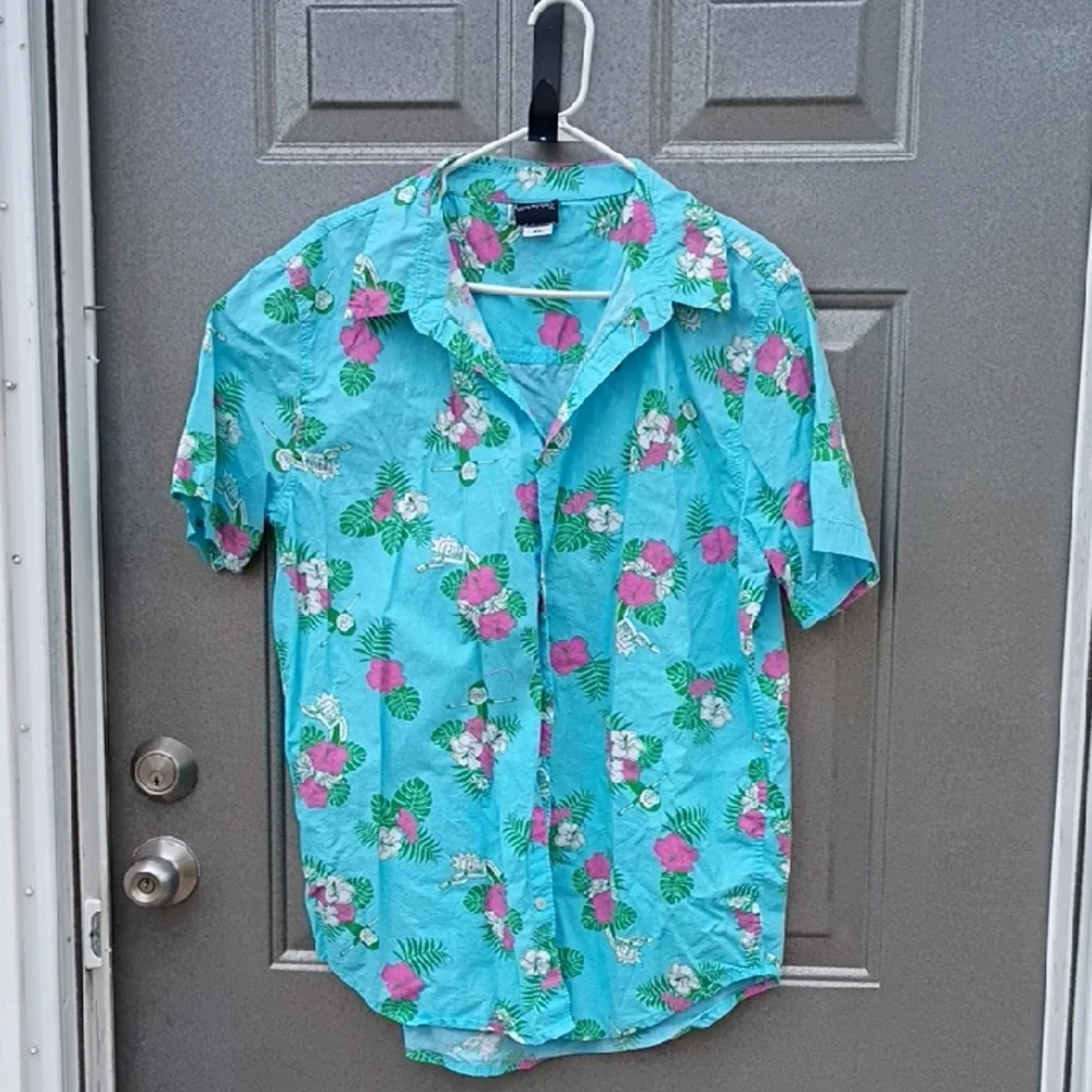 Rick & Morty Vibrant Floral Men's Casual Hawaiian Style Shirt Mens XL - Picture 1 of 6